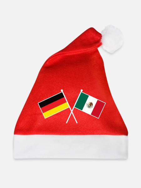 Germany x Mexico Crossed Friendship Flags - Weihnachtsmütze - Rot - Vorne