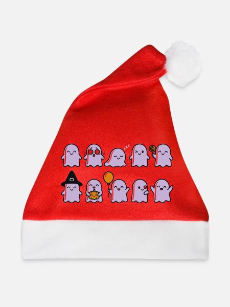 Cute Halloween Ghosts Pattern - Weihnachtsmütze - Rot
