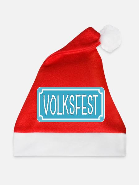 STRAßENSCHILD VOLKSFEST - Weihnachtsmütze - Rot - Vorne