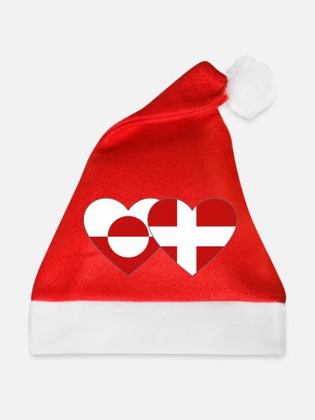 Grönland Dänemark Flagge Herz - Weihnachtsmütze - Rot