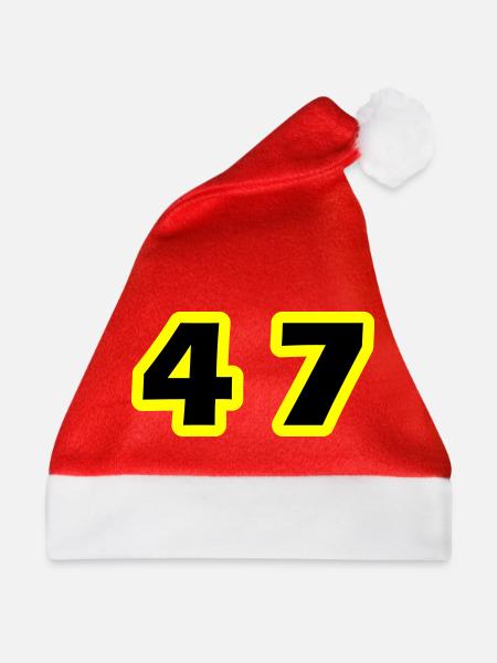 47 Zahl symbol - Weihnachtsmütze - Rot