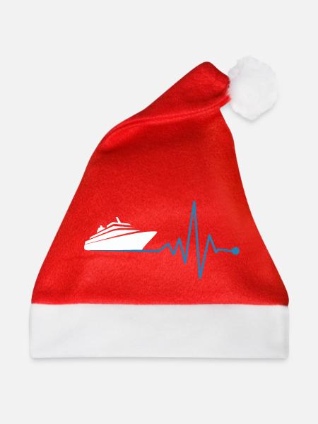 Yacht und Herzschlag - Weihnachtsmütze - Rot