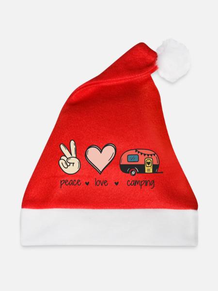 Frieden Liebe Camping - Weihnachtsmütze - Rot