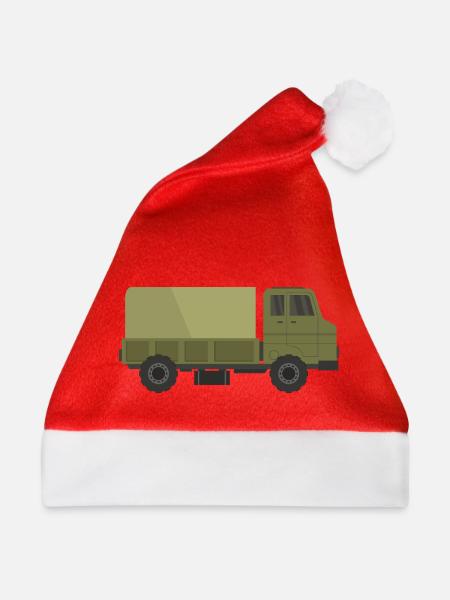 Militär-LKW - Weihnachtsmütze - Rot