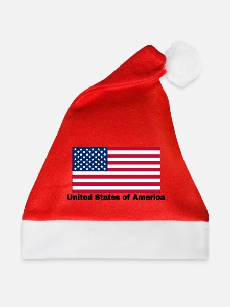 USA Fahne - Weihnachtsmütze - Rot