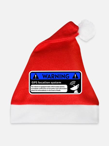 GPS-Alarm-Aufkleber - Weihnachtsmütze - Rot - Vorne