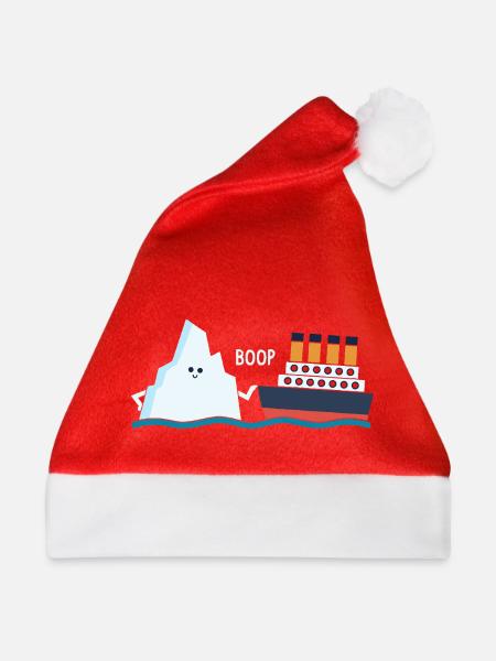 Titanic Lustige Titanic Berg Boop Parodie für Jungs - Weihnachtsmütze - Rot - Vorne