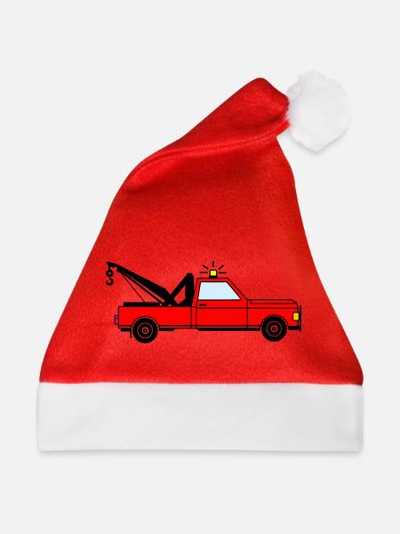Abschleppwagen rot - Weihnachtsmütze - Rot - Vorne
