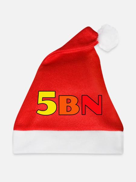 5BN Farbexplosion Blockbuchstaben - Weihnachtsmütze - Rot - Vorne