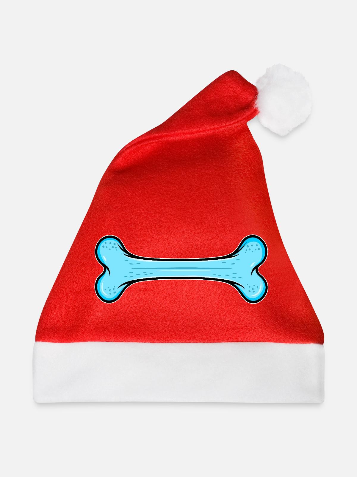 Blauer Hundknochen Comic - Weihnachtsmütze - Rot - Vorne
