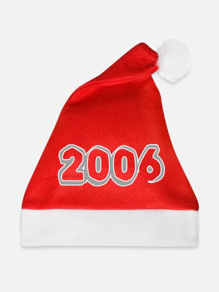 Jahreszahl 2006 - Weihnachtsmütze - Rot