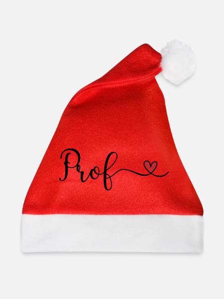 Prof Herz Typographie Geschenk - Weihnachtsmütze - Rot