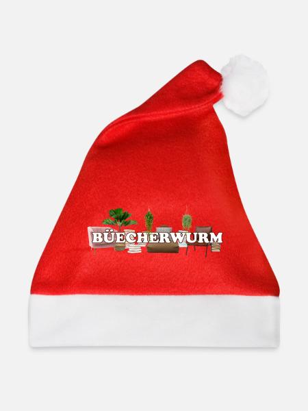 BÜECHERWURM - Weihnachtsmütze - Rot - Vorne