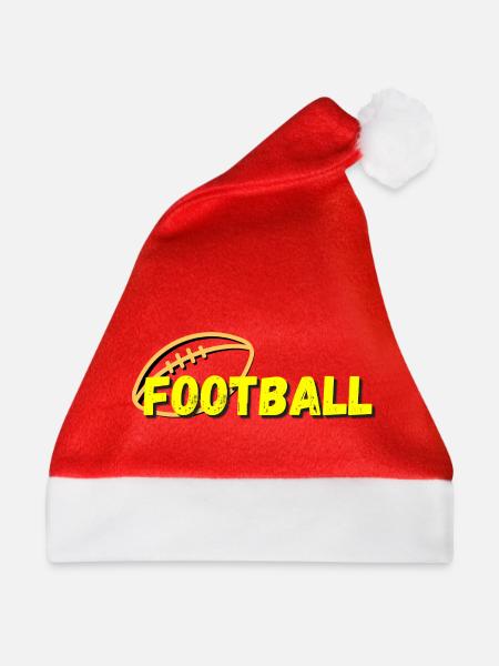 Gelb Retro Football - Weihnachtsmütze - Rot