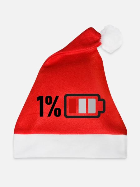 Leere Batterie - Weihnachtsmütze - Rot