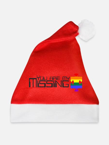Du bist mein fehlendes Puzzleteil [Regenbogen] - Weihnachtsmütze - Rot