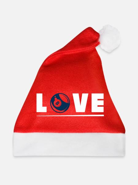 I Love Billiards Pool Player 8 Ball Design - Weihnachtsmütze - Rot - Vorne