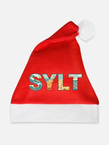 SYLT – Inselleben im Buchstaben-Design - Weihnachtsmütze - Rot