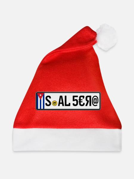 Kuba Kfz-Kennzeichen S-AL 5€Я@ - Weihnachtsmütze - Rot