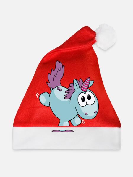 Einhorn im Handstand - Weihnachtsmütze - Rot