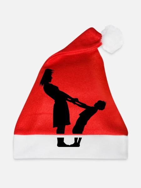 Mutter und Kind - Weihnachtsmütze - Rot