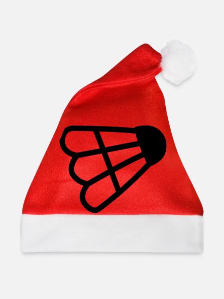 Badminton einfaches Shuttle-Logo - Weihnachtsmütze - Rot - Vorne