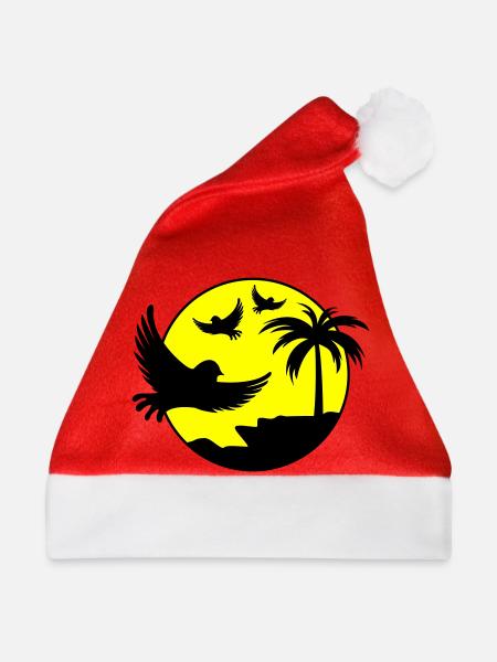 Paradise Insel Birds - Weihnachtsmütze - Rot