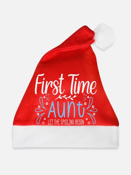 Erstes Mal Tante  Bald Tante - Weihnachtsmütze - Rot - Vorne