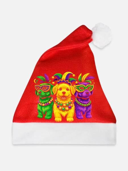 Carnival Canines: Mardi Gras Beaded Trio - Weihnachtsmütze - Rot