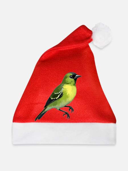 Grünfink Vogel - Weihnachtsmütze - Rot
