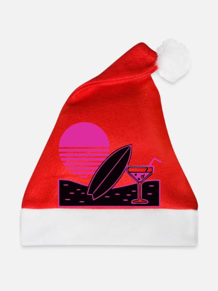 Surfbrett Cocktail Strand Logo - Weihnachtsmütze - Rot