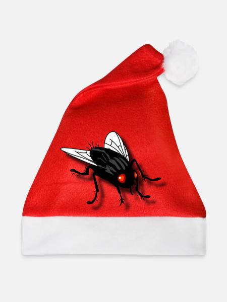 witzige Fliege - Weihnachtsmütze - Rot