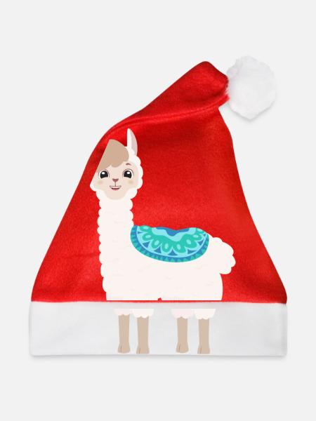 Bobby das singende Lama - Weihnachtsmütze - Rot - Vorne