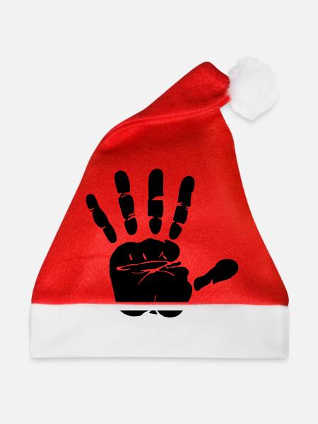 Handabdruck - Weihnachtsmütze - Rot