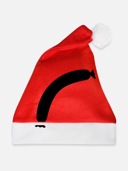 Wurst - Grillen - Weihnachtsmütze - Rot