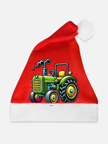 Traktor - Weihnachtsmütze - Rot
