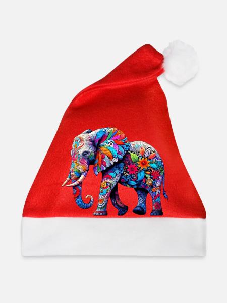 Elefant - Weihnachtsmütze - Rot