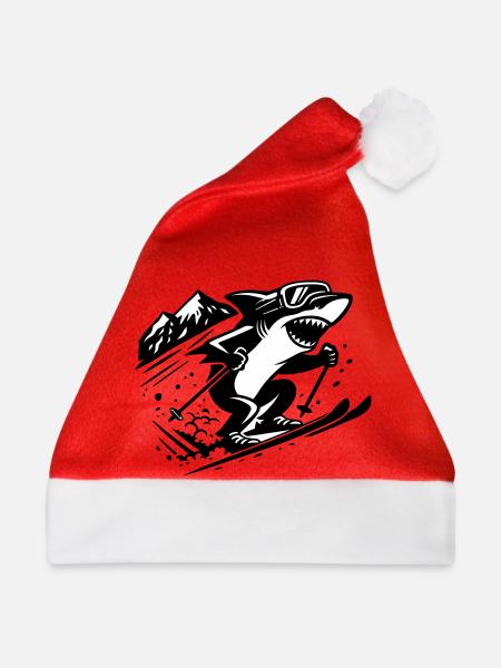 Ski Shark - Weihnachtsmütze - Rot