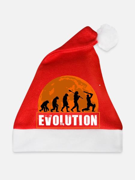 Entwicklung der Cricketspieler-Batsman-Silhouette - Weihnachtsmütze - Rot