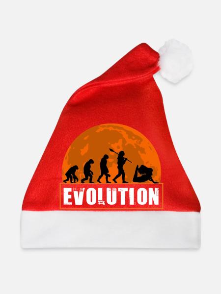 Yoga Evolution Silhouette Sunset Retro - Weihnachtsmütze - Rot