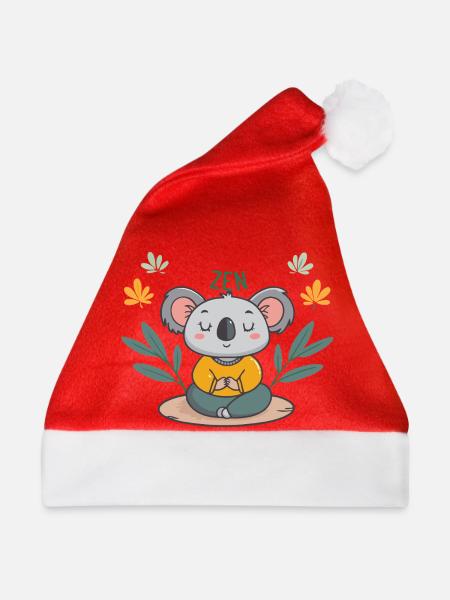 Koala-Zen-Meditation - Weihnachtsmütze - Rot