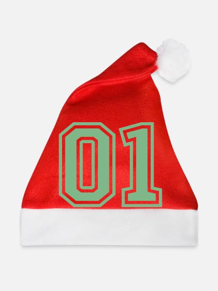 01_eins_nummer - Weihnachtsmütze - Rot