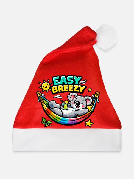 Easy Breezy Koala Regenbogen - Weihnachtsmütze - Rot