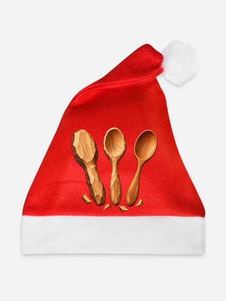 Vom Löffelleeren zum fertigen Holzlöffel - Weihnachtsmütze - Rot