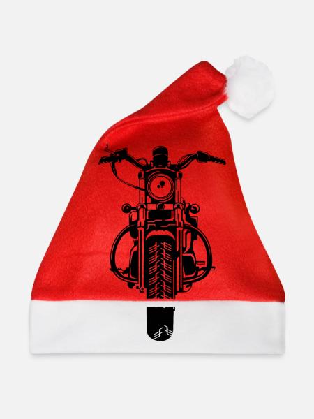 Chopper / Motorrad 07_schwarz - Weihnachtsmütze - Rot