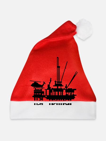 Ölplattform / offshore oil rig (1c) - Weihnachtsmütze - Rot - Vorne