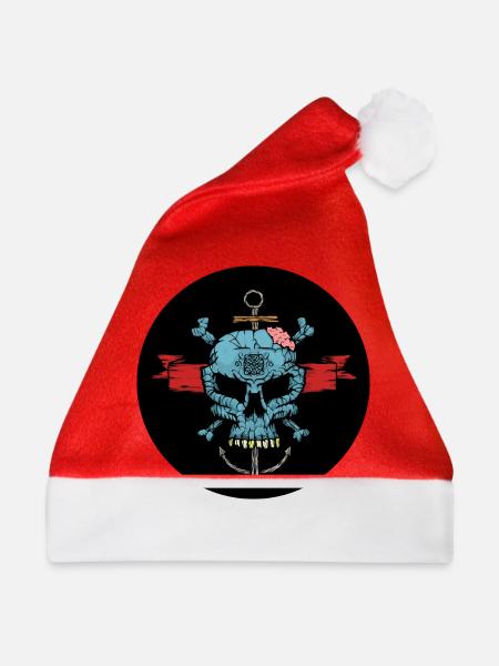 Blue Skull - Weihnachtsmütze - Rot