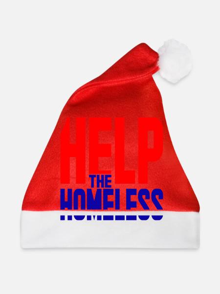 Helfen Sie ihnen obdachlosen Solidarität - Weihnachtsmütze - Rot - Vorne