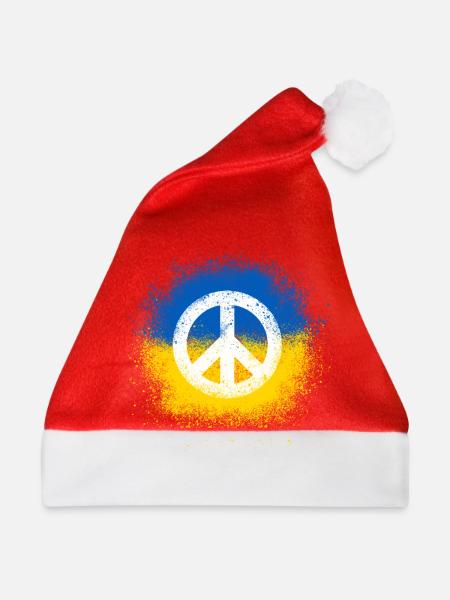 Frieden für die Ukraine - Weihnachtsmütze - Rot