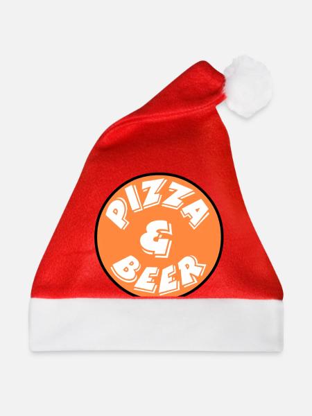 Pizza - Weihnachtsmütze - Rot